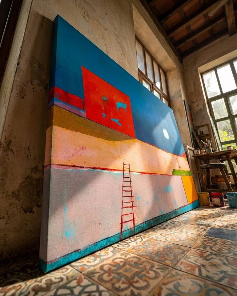 Original Geometric Abstract Painting by Maurizio Valch