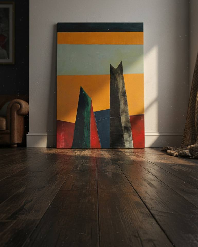 Original Geometric Abstract Painting by Maurizio Valch
