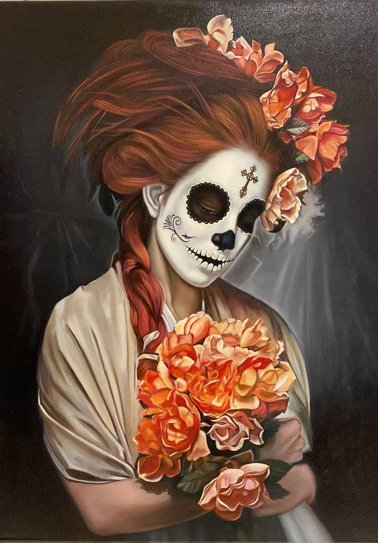 Original Photorealism People Painting by Sandra Gleitsmann