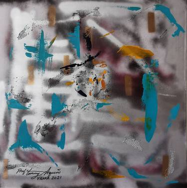 Original Abstract Expressionism Abstract Mixed Media by Prof Tommy Aquino