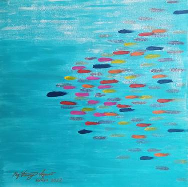 Original Abstract Fish Paintings by Prof Tommy Aquino