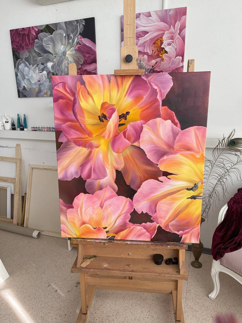 Original Realism Floral Painting by Anastasiia Alekhina