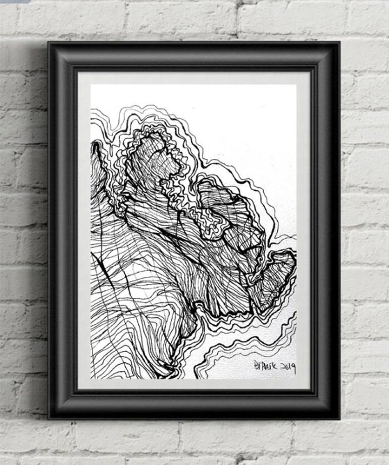 Original Abstract Expressionism Abstract Drawing by A Y