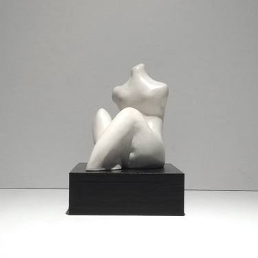 SEATED FIGURE STUDY plaster cast sculpture, limited edition thumb