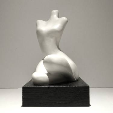 THE BATHER hand cast plaster sculpture, mounted , limited edition thumb