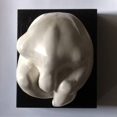 CURLED HUMAN FORM; 'Lotus'. Cast plaster. Limited edition. thumb