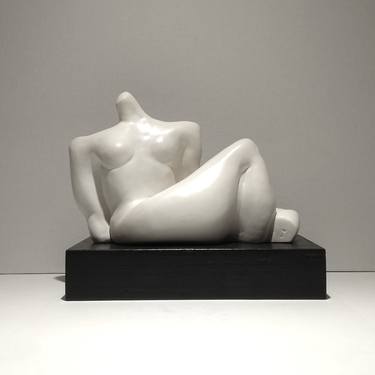 RECLINED FEMALE FORM plaster sculpture, mounted, limited edition thumb
