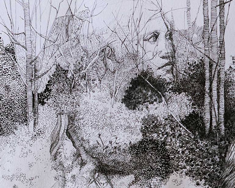 Original Figurative Cities Drawing by John F Junior Studio