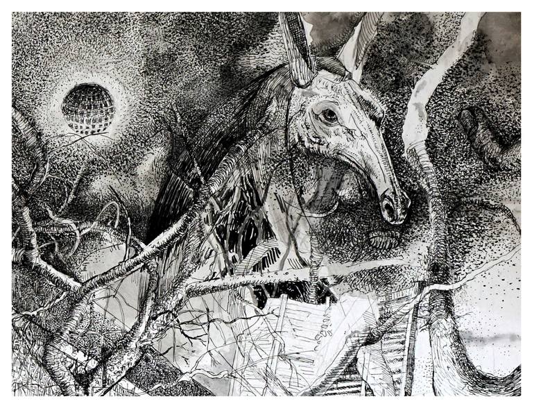 Original Figurative Cities Drawing by John F Junior Studio