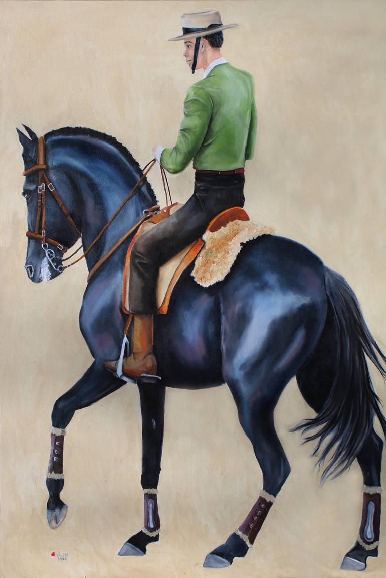 The Black Lusitano Painting by Mandeigh Wells | Saatchi Art