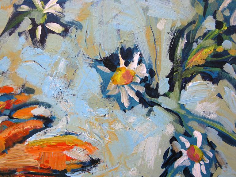 Original Expressionism Floral Painting by Eva van den Hamsvoort