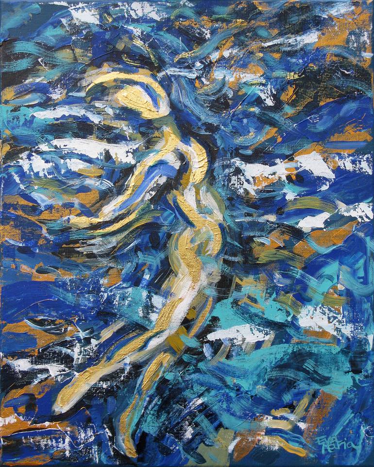 I touched the floor of the ocean Painting by Eva van den Hamsvoort ...