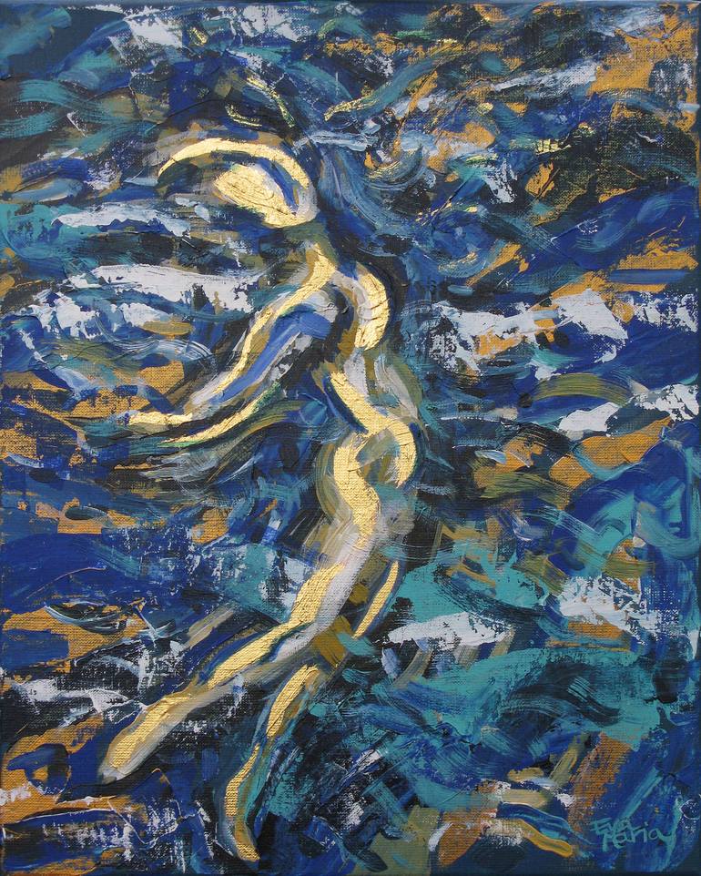 I touched the floor of the ocean Painting by Eva van den Hamsvoort ...