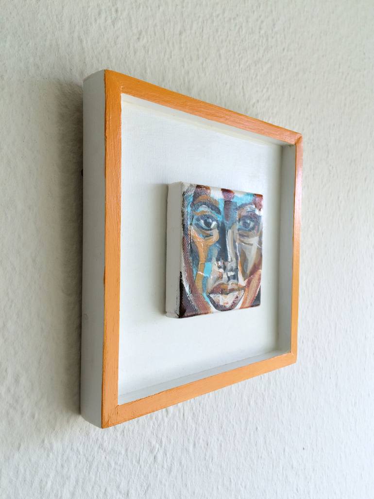 Original Expressionism Portrait Collage by Eva van den Hamsvoort