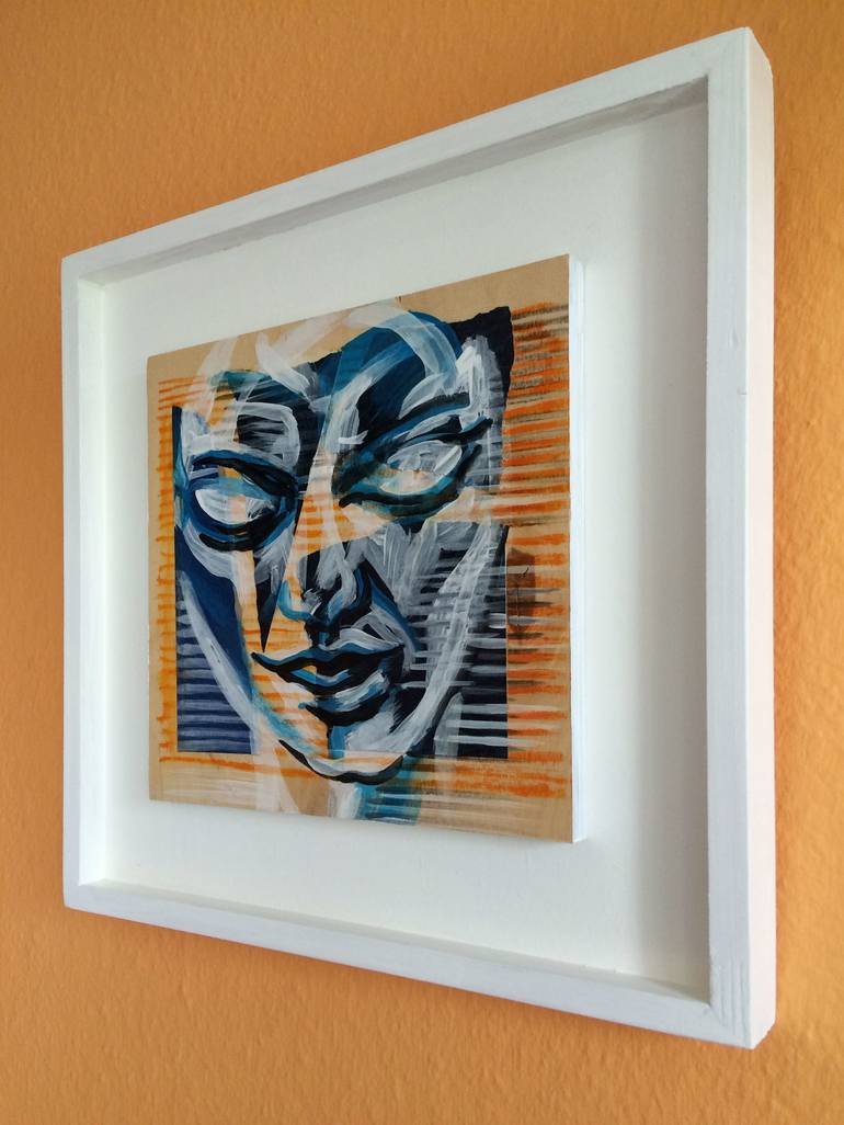 Original Expressionism Portrait Collage by Eva van den Hamsvoort