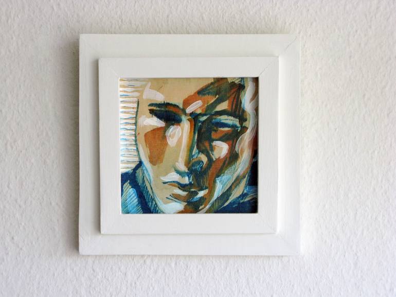 Original Expressionism Portrait Painting by Eva van den Hamsvoort