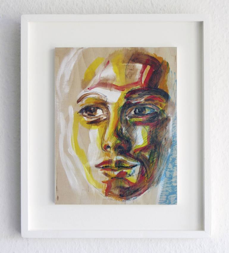 Original Expressionism Portrait Painting by Eva van den Hamsvoort