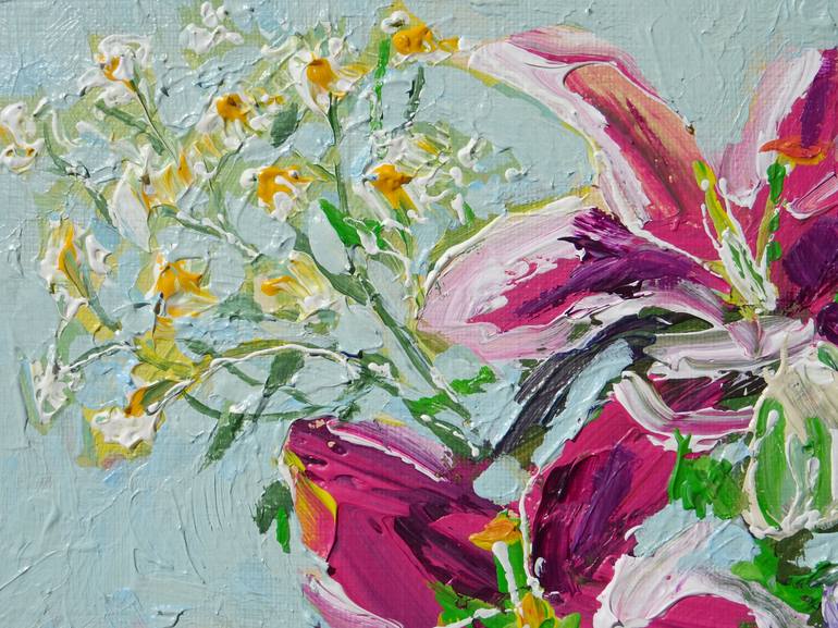 Original Expressionism Floral Painting by Eva van den Hamsvoort