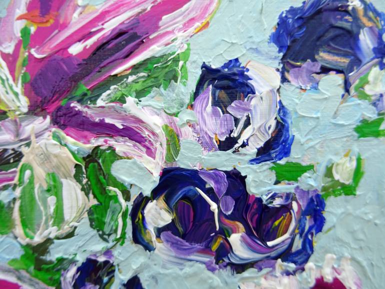 Original Expressionism Floral Painting by Eva van den Hamsvoort