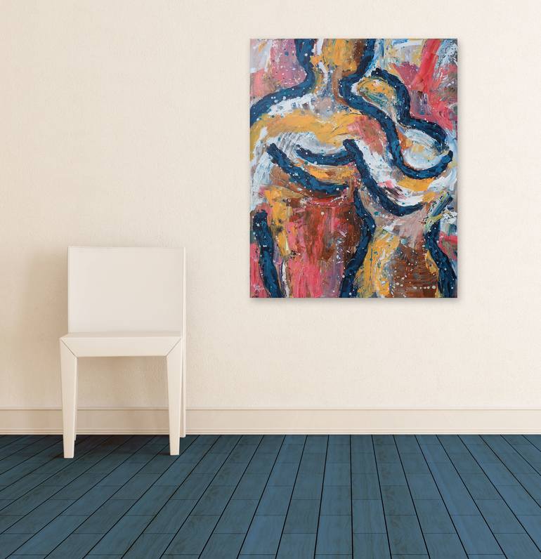 Original Abstract People Painting by Eva van den Hamsvoort