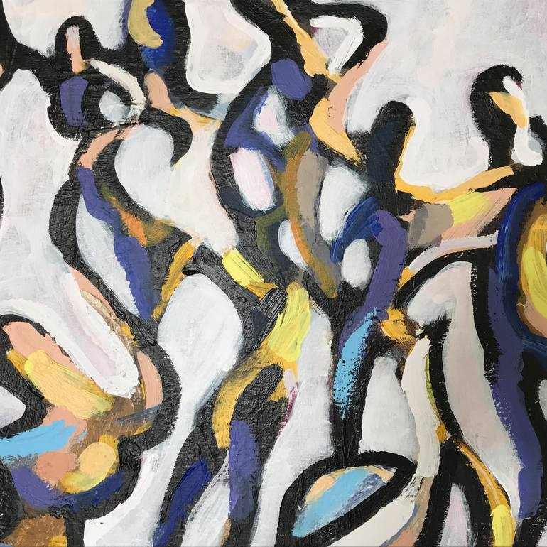 Original Abstract People Painting by Eva Van Den Hamsvoort