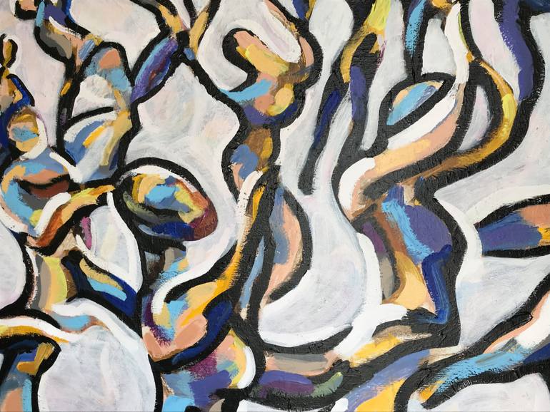 Original Abstract People Painting by Eva Van Den Hamsvoort