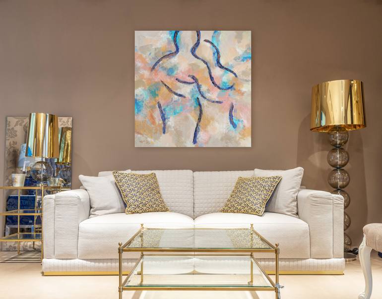Original Abstract People Painting by Eva Van Den Hamsvoort