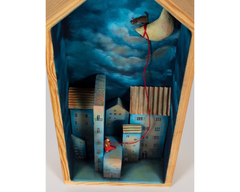 Original Abstract Expressionism Fantasy Mixed Media by Sofia Filea