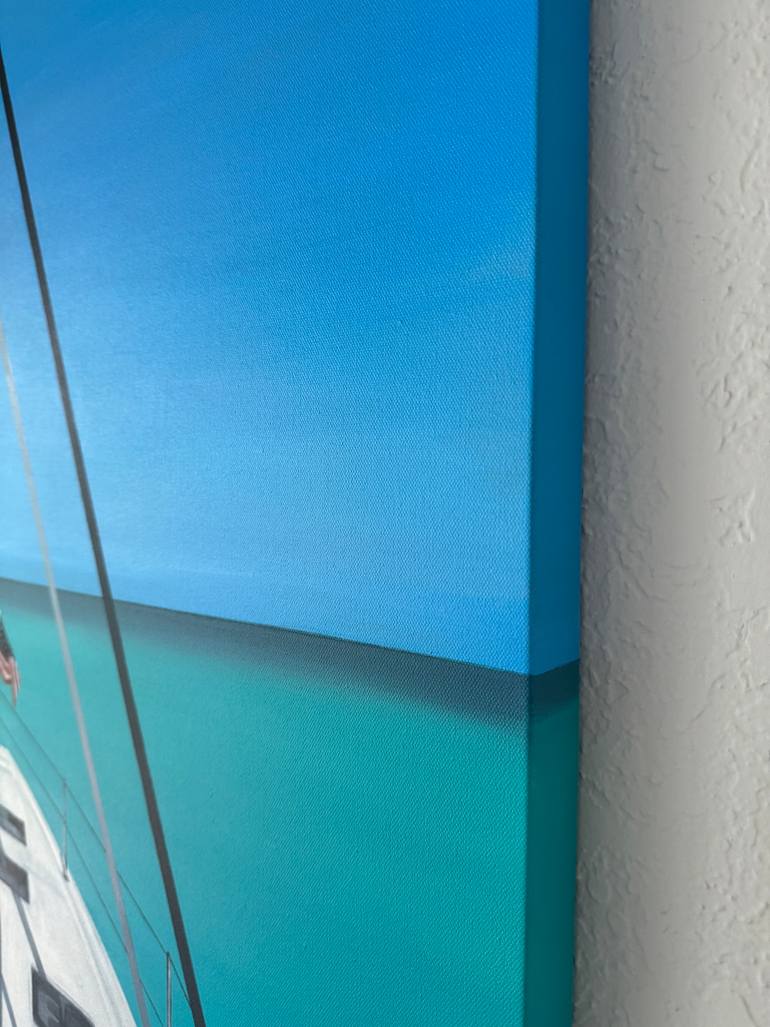 Original Minimalism Boat Painting by Alina Bauer