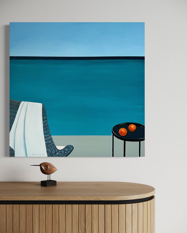 Original Art Deco Beach Painting by Alina Bauer