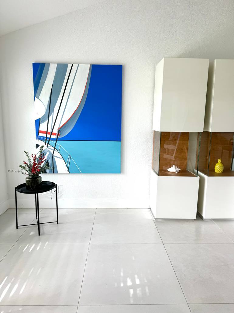 Original Bauhaus Boat Painting by Alina Bauer