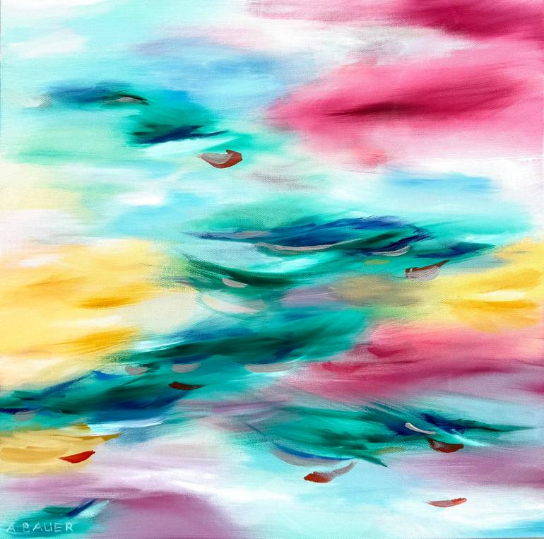 Original Abstract Painting by Alina Bauer | Abstract Art on Canvas | Dancing on the water I