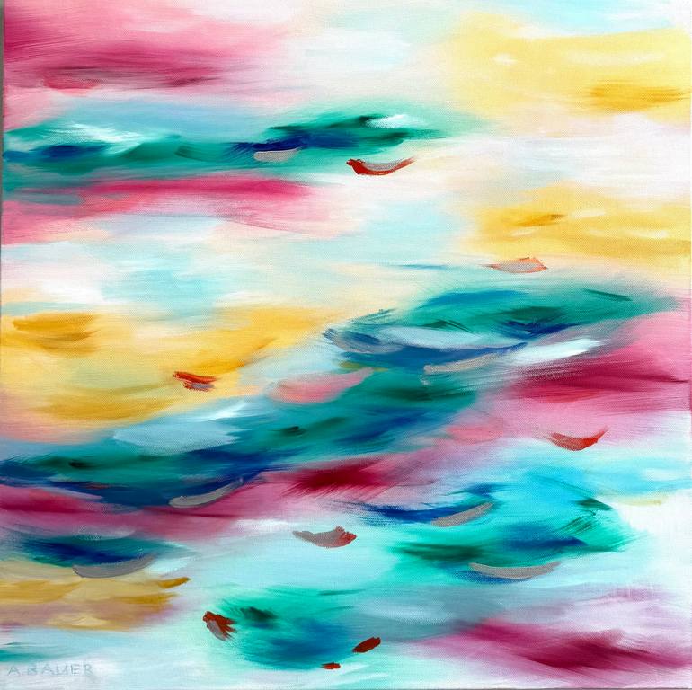 Original Abstract Painting by Alina Bauer | Abstract Art on Canvas | Dancing on the water II