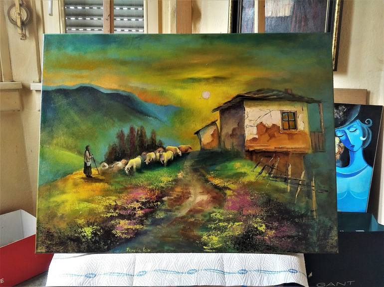 Original Impressionism Landscape Painting by Reneta Isin