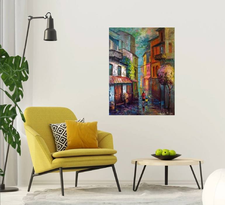 Original Figurative Architecture Painting by Reneta Isin