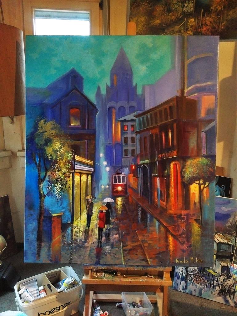 Original Contemporary Architecture Painting by Reneta Isin