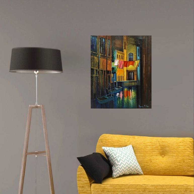 Original Contemporary Cities Painting by Reneta Isin
