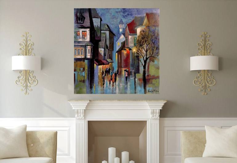 Original Expressionism Cities Painting by Reneta Isin