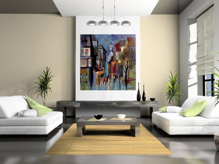 Original Expressionism Cities Painting by Reneta Isin