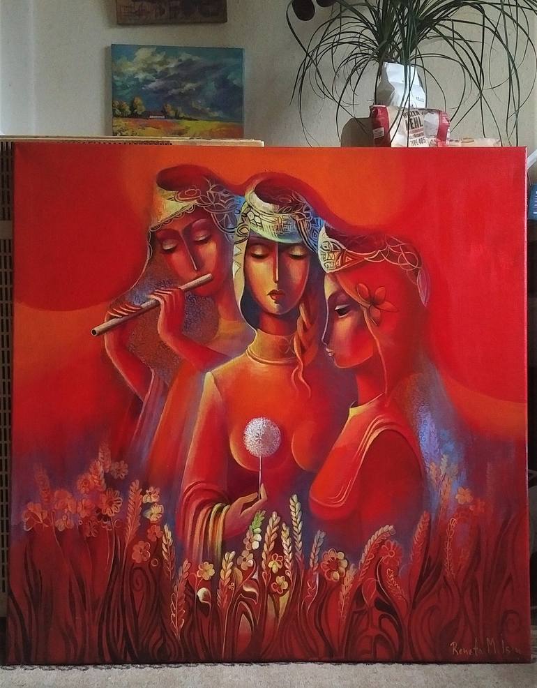 Original Contemporary Classical mythology Painting by Reneta Isin