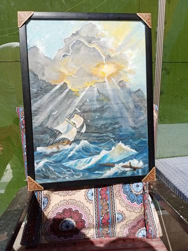 Print of Sailboat Paintings by Sidrasaeed Qazi