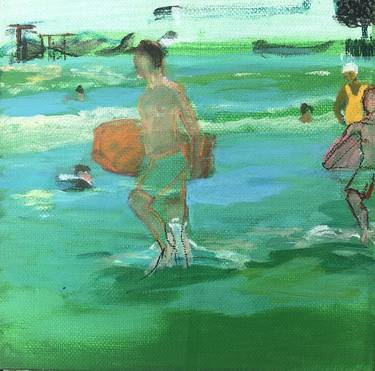 Original Figurative Beach Paintings by Caroline Lasnier