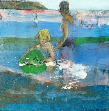 Original Figurative Beach Paintings by Caroline Lasnier