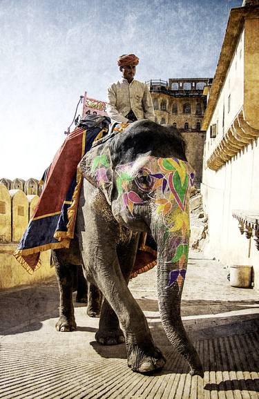 Red elephants in Jaipur III thumb