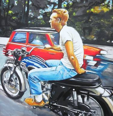 Original Figurative Motorcycle Paintings by Karl Horeis