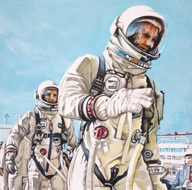 Original Documentary Outer Space Paintings by Karl Horeis