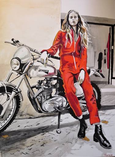 Original Street Art Motorcycle Paintings by Karl Horeis