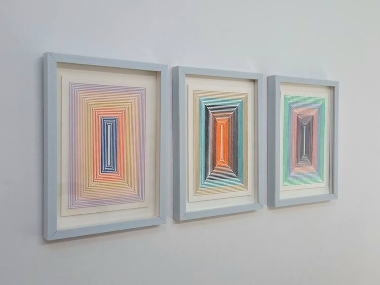 Original Conceptual Geometric Mixed Media by Pooja Singh