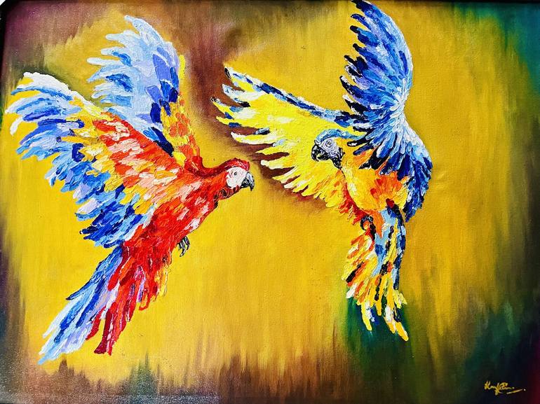 macaw lover Painting by Haram Fatima Saatchi Art