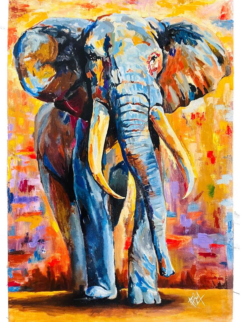 Elephant 01 Painting by Haram Fatima Saatchi Art
